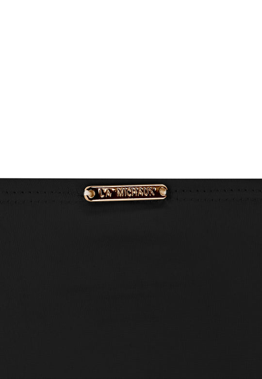 Black bikini bottom with custom La Michaux rope straps  #color_black