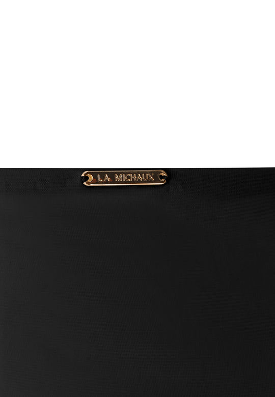 La Michaux black bikini bottom with thin side straps, luxury beachwear #color_black
