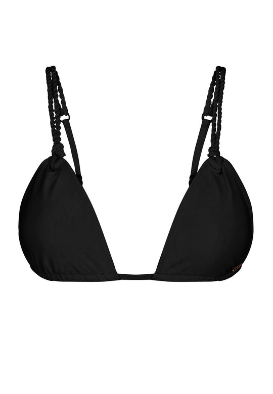 Black bikini top with custom La Michaux rope straps  #color_black