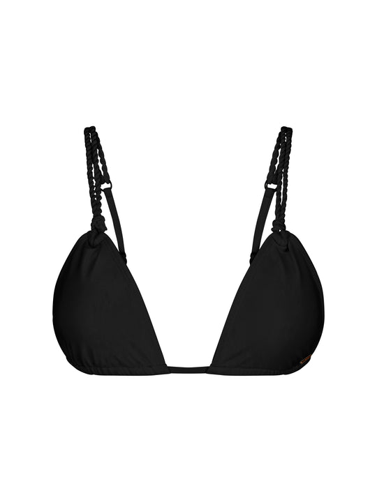 Black bikini bottom with custom La Michaux rope straps  #color_black