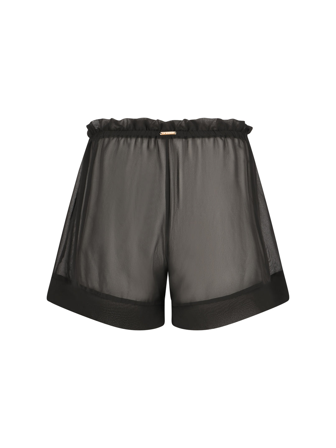 La Michaux sheer black luxury beachwear short #color_black
