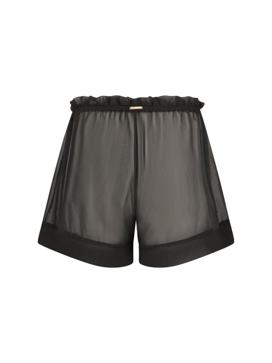 La Michaux sheer black luxury beachwear short #color_black