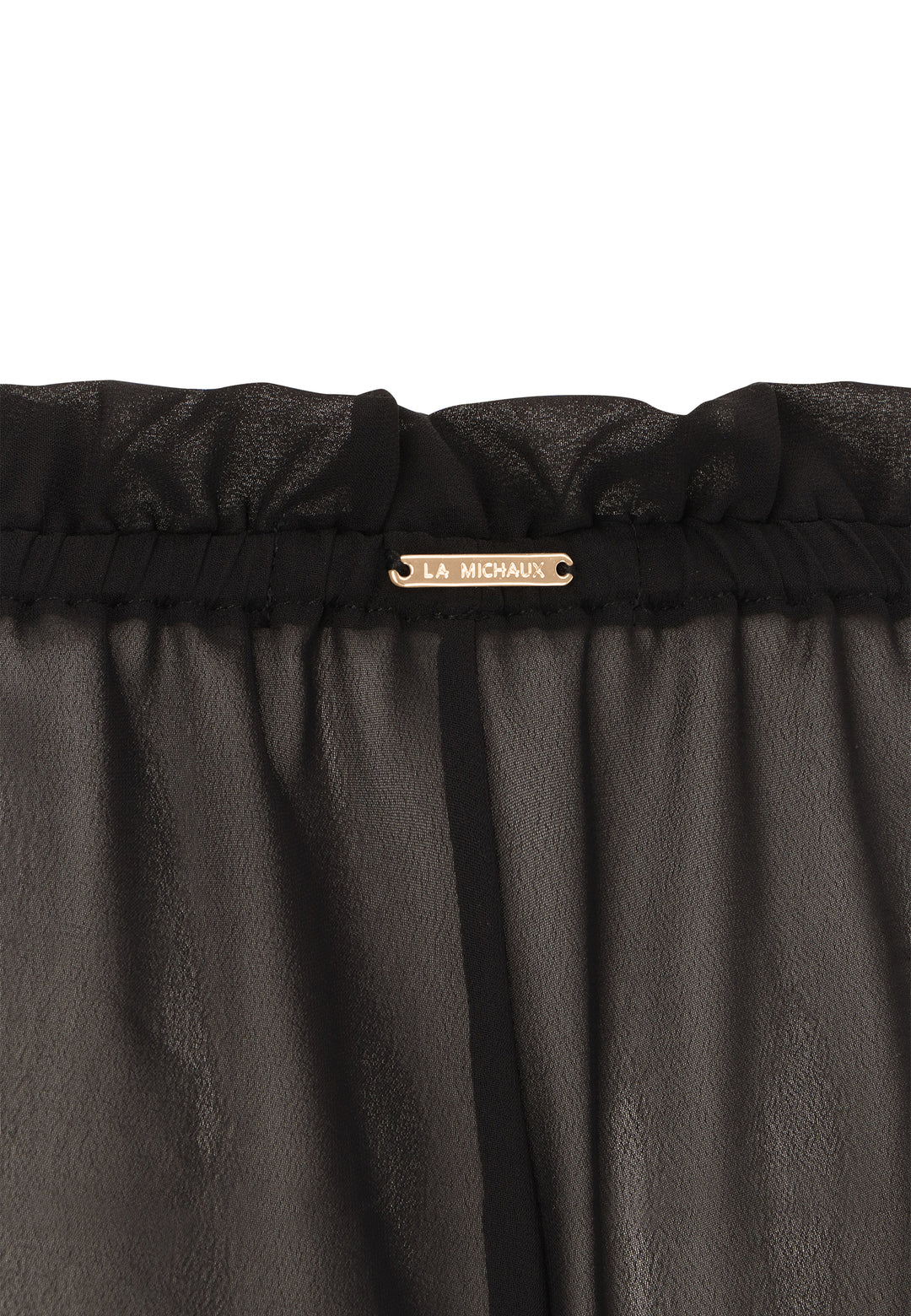 La Michaux sheer black luxury beachwear short #color_black