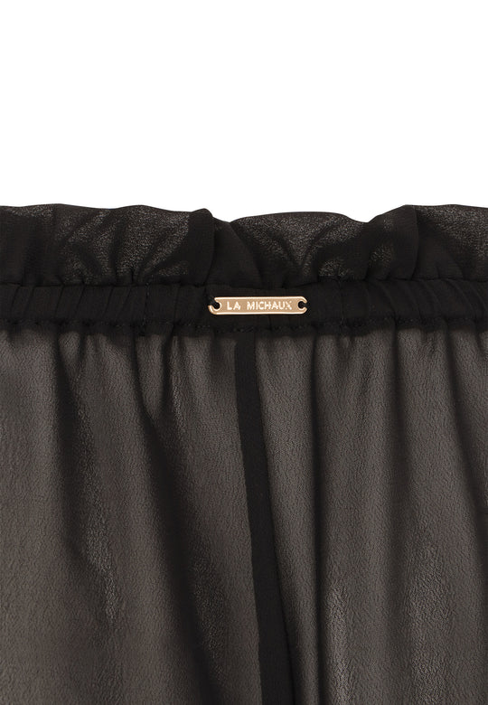 La Michaux sheer black luxury beachwear short #color_black