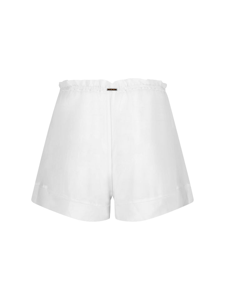 La Michaux white luxury beachwear short #color_white