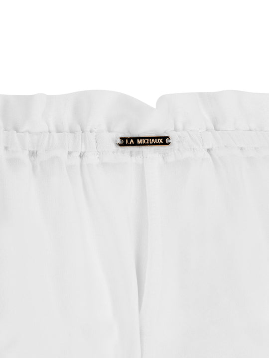 La Michaux white luxury beachwear short #color_white
