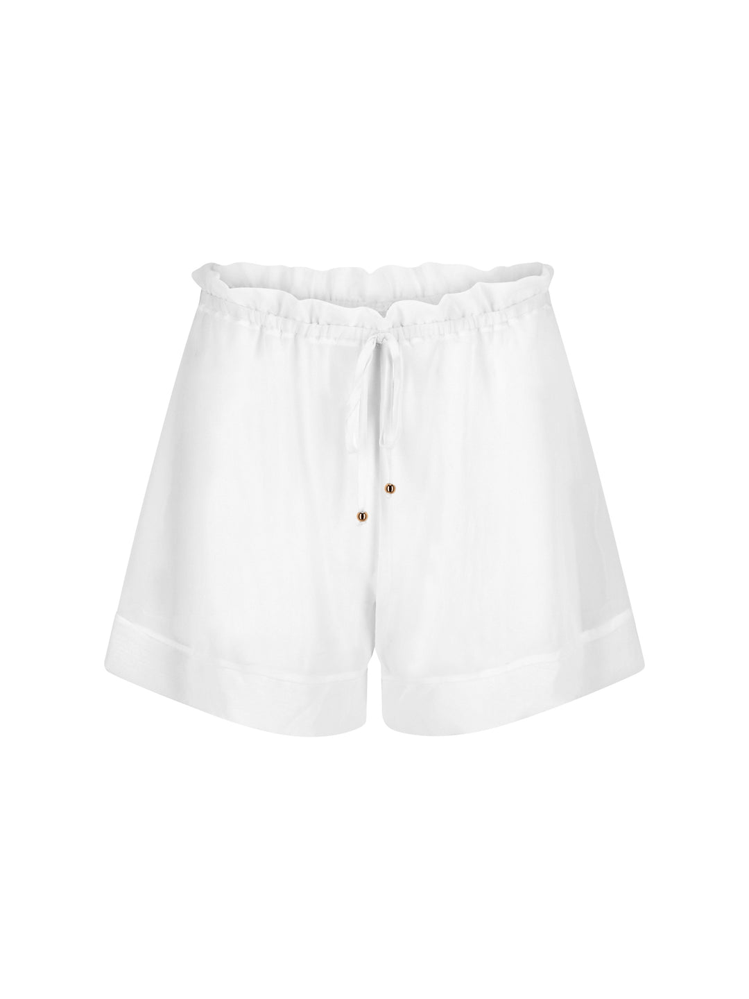 La Michaux white luxury beachwear short #color_white