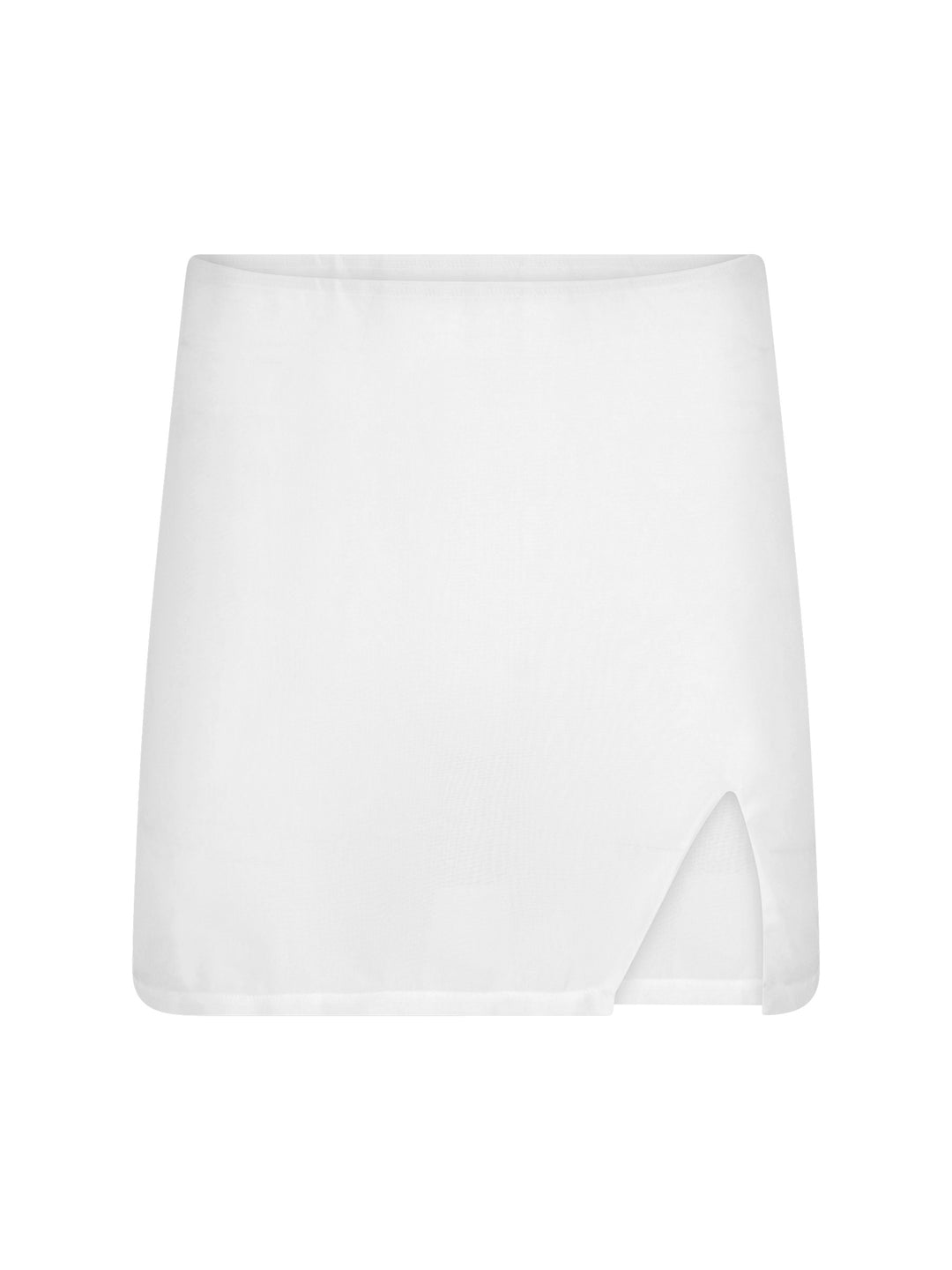 La Michaux white mini skirt with side slit – beachwear luxury fashion #color_white