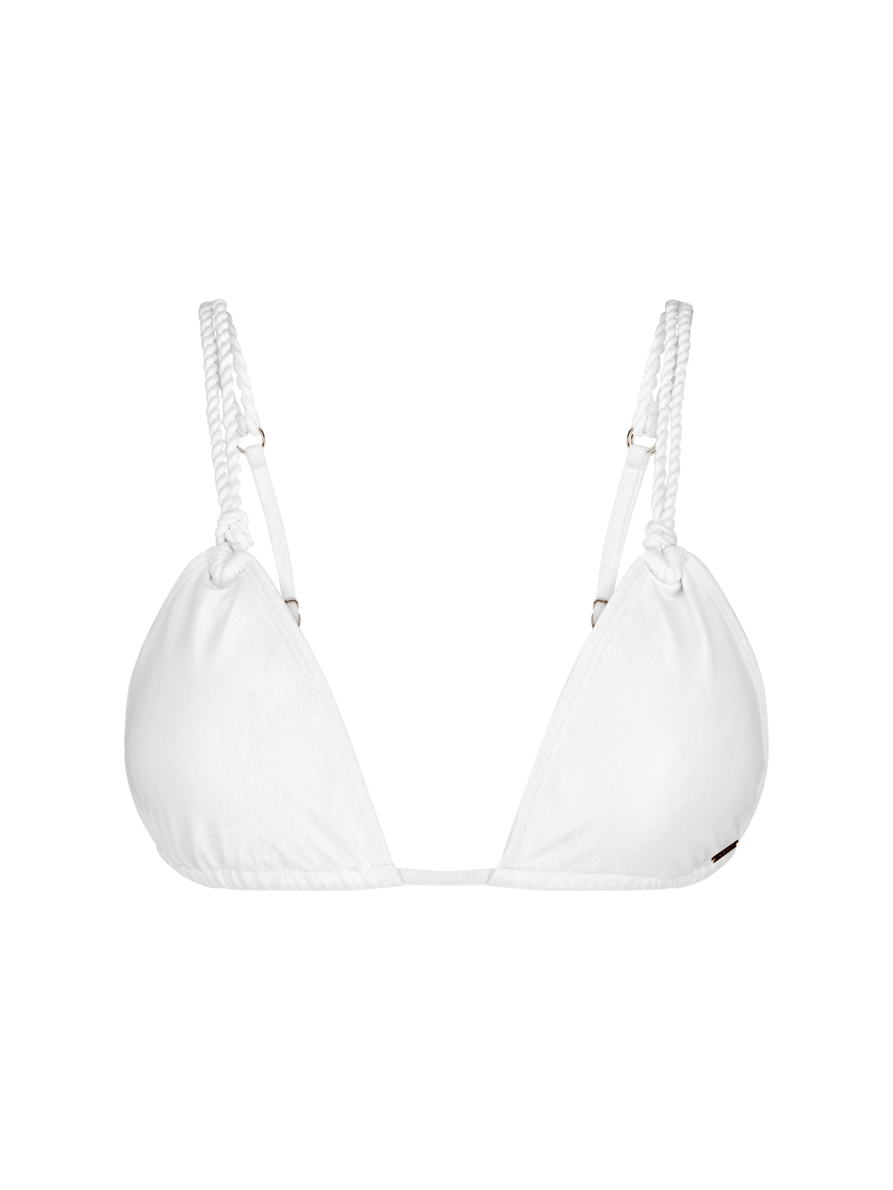 White bikini top with custom La MIchaux rope straps  #color_white