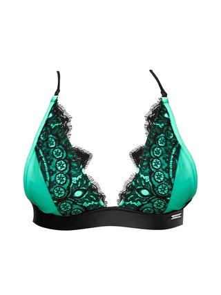 MIMOSA GREEN/BLACK LACE TOP