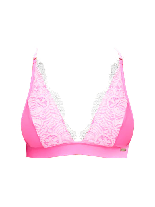 MIMOSA PINK/WHITE LACE TOP