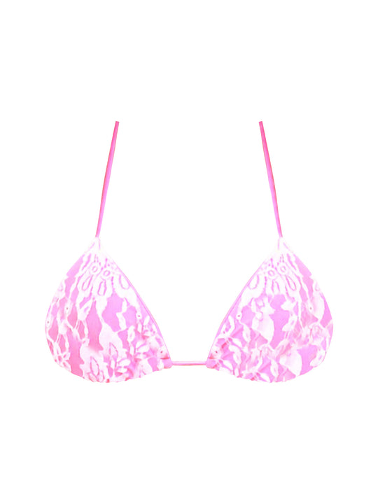 MALLOW PINK/WHITE LACE TOP