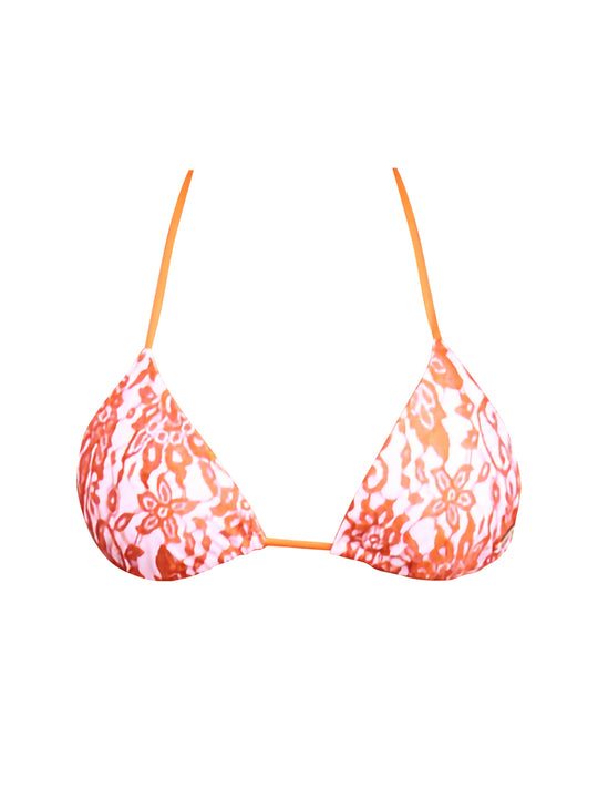 MALLOW WHITE/ORANGE LACE TOP