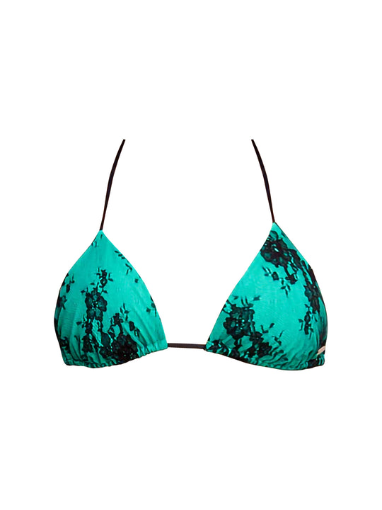 MALLOW GREEN/BLACK LACE TOP