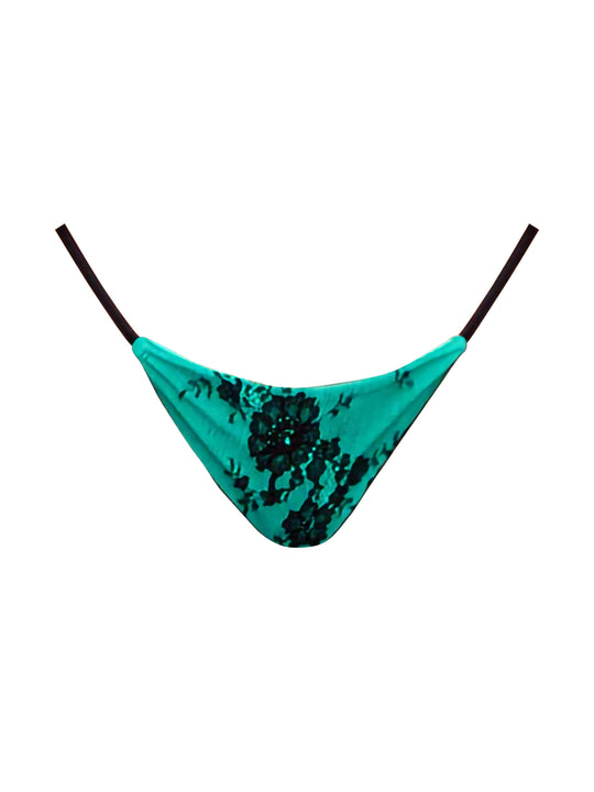 MALLOW GREEN/BLACK LACE BOTTOM