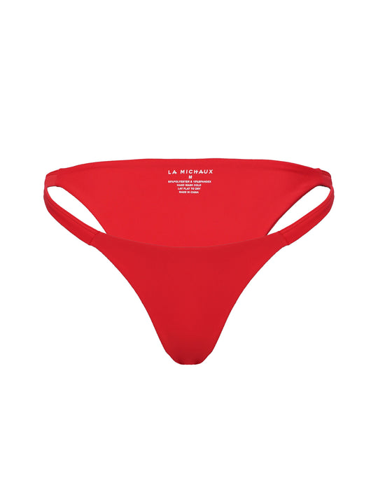 Red  bikini bottom with La Michaux gold brand tag