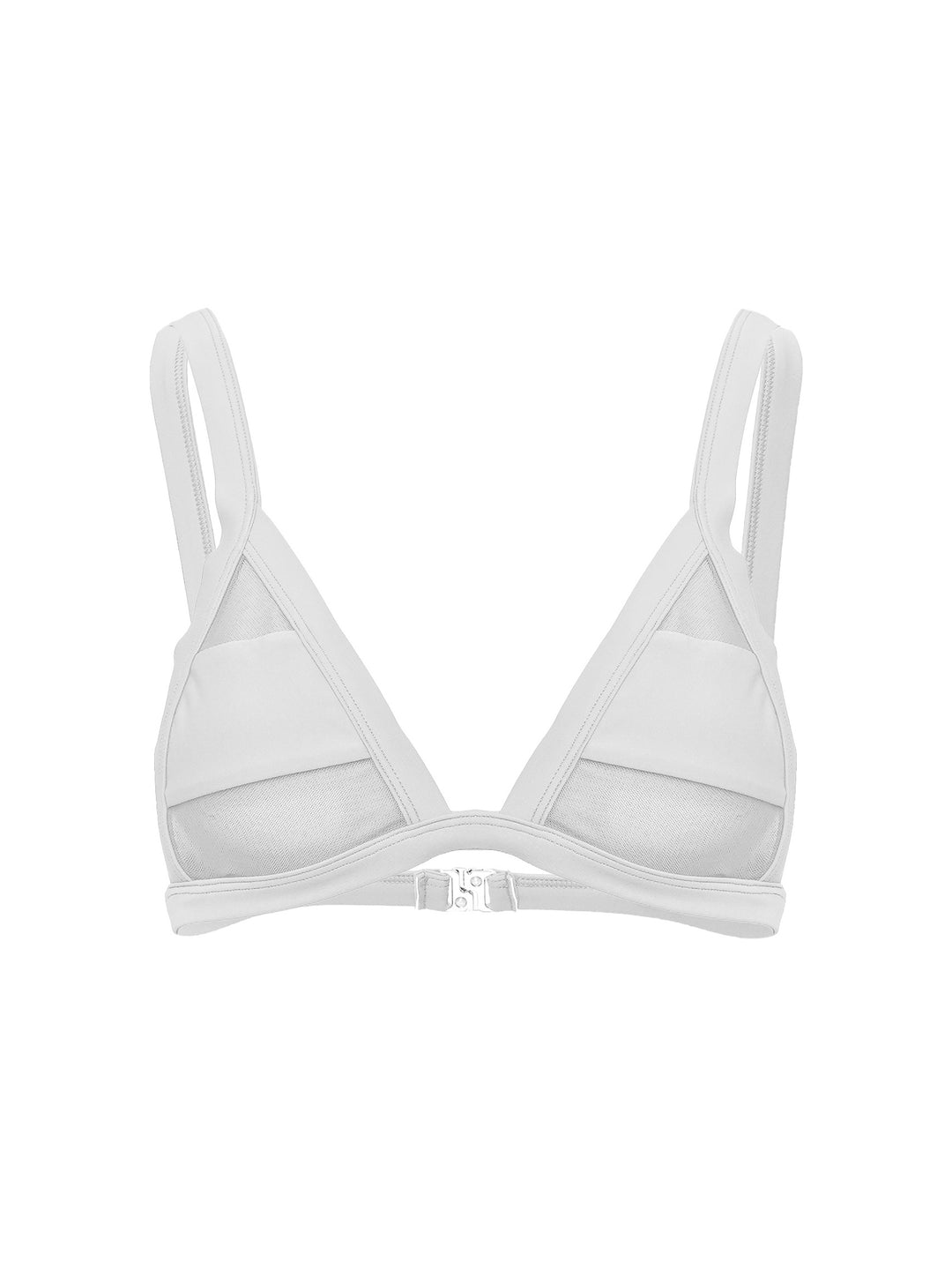 White La Michaux bikini top with mesh panels