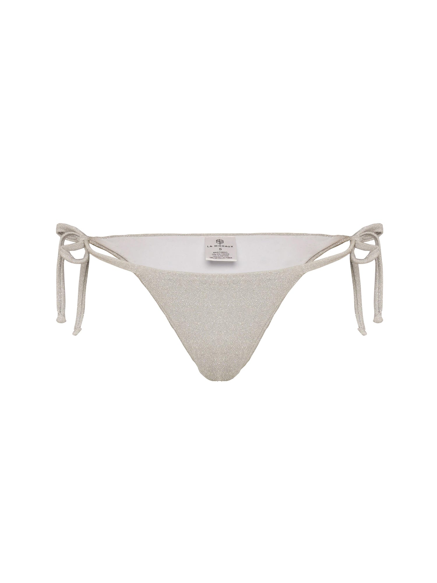 Silver grey bikini bottom with string ties La Michaux